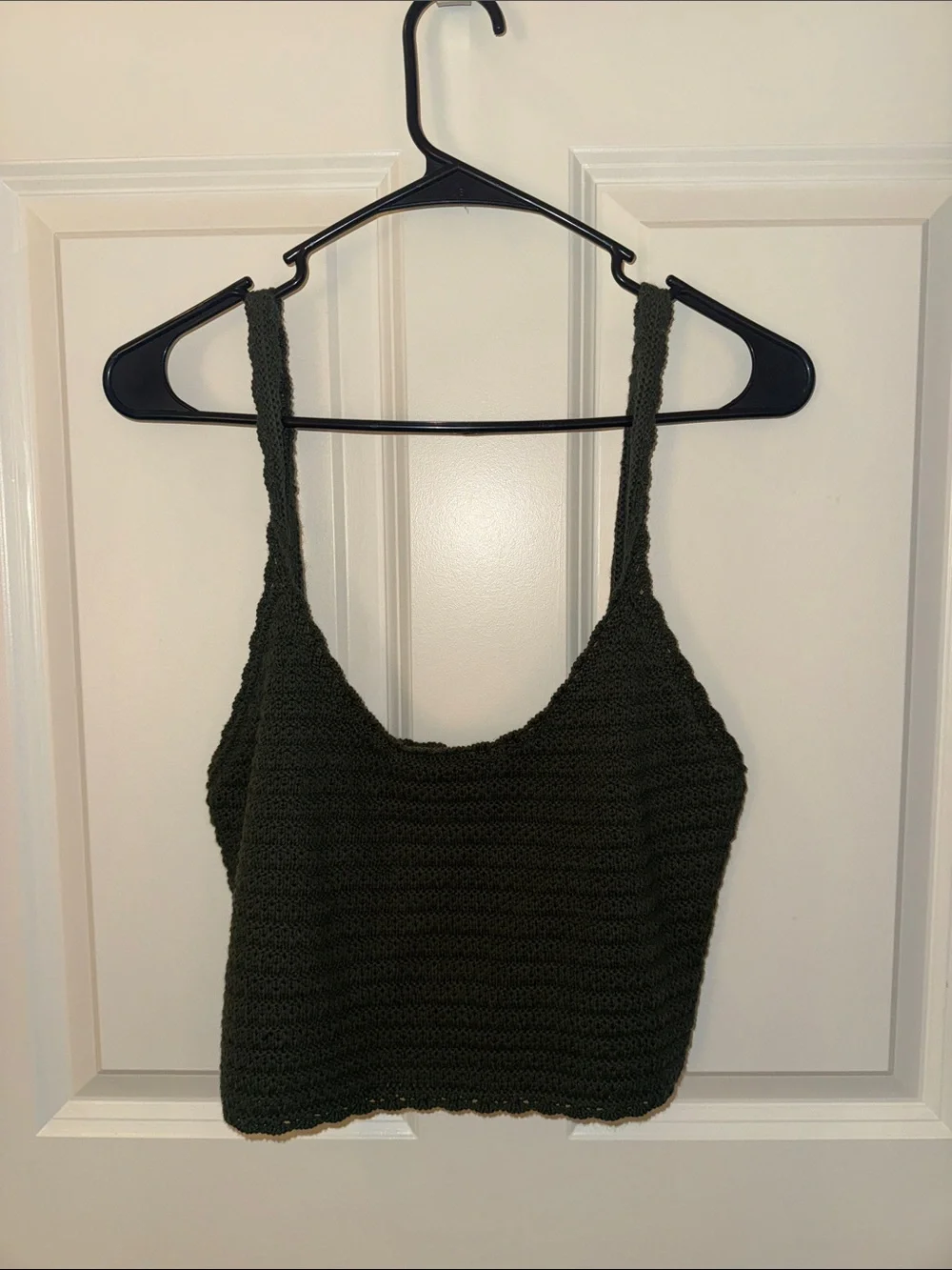 aerie Olive Green Cropped Knit Tank